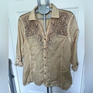 Reba Western Shirt with Embroidered Accents
